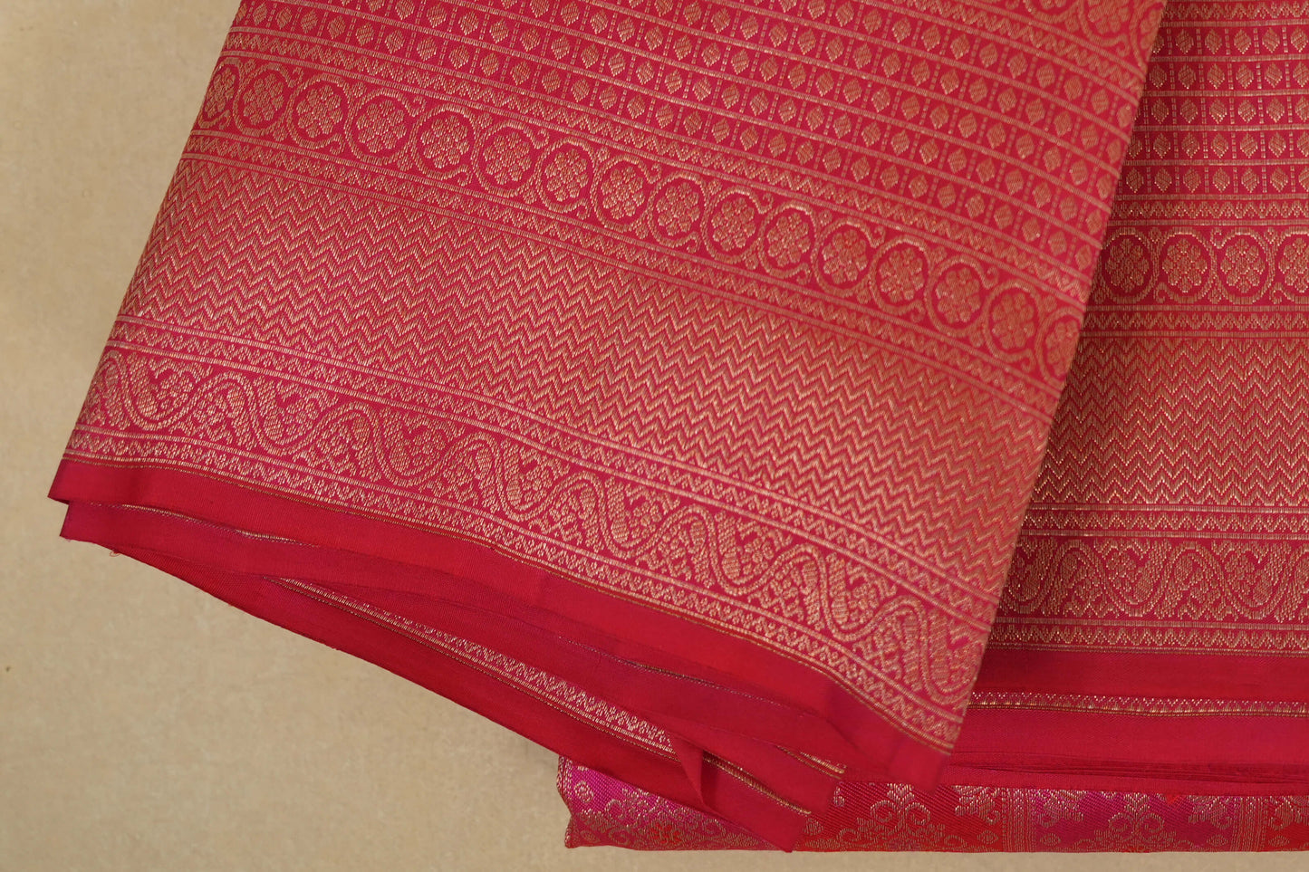 Reddish Pink Vintage Kanjivaram Silk Saree by Shreenivas Silks PSSR017942