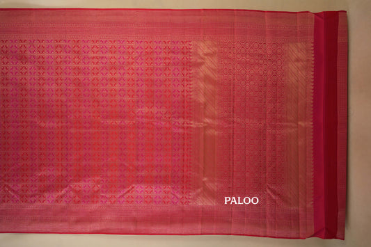 Reddish Pink Vintage Kanjivaram Silk Saree by Shreenivas Silks PSSR017942