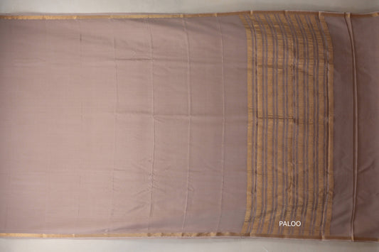 Dark Beige Mysore Silk Saree PSSR018994