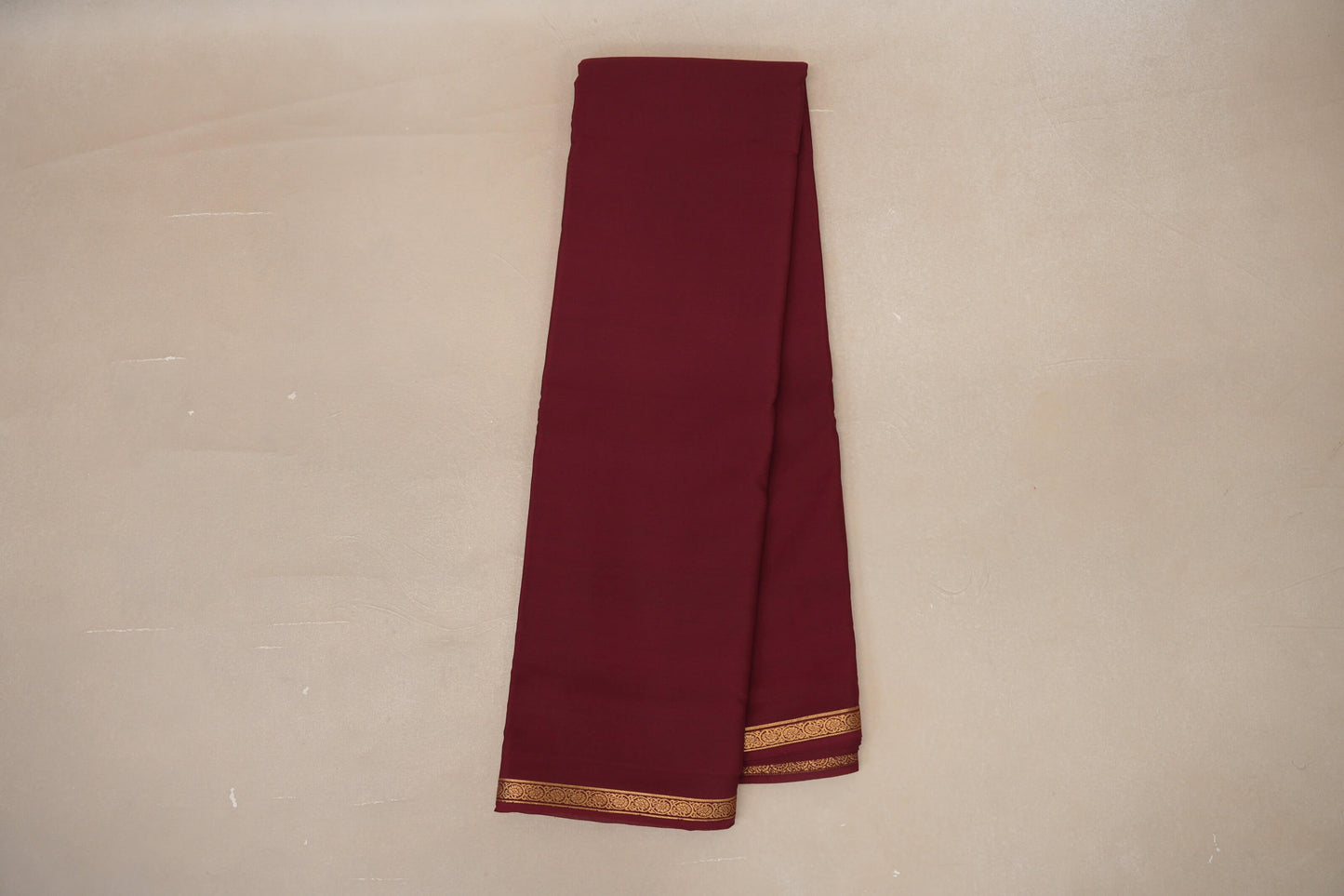 Deep Maroon Mysore Silk Saree PSSR018997