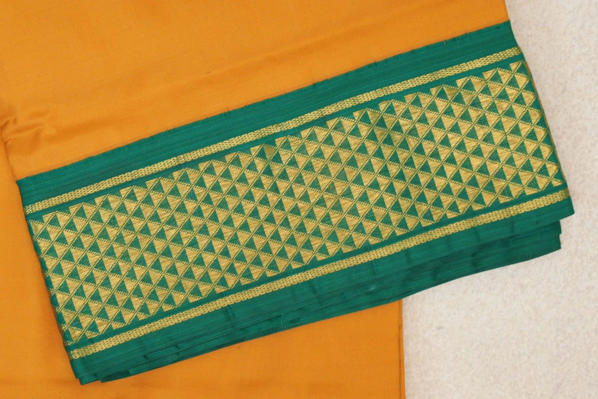 Turmeric Yellow Ten Yards Silk Saree border