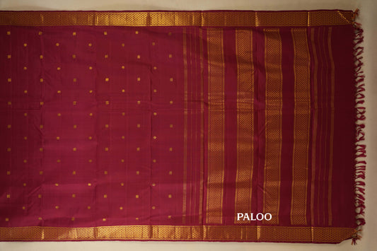 Maroon Ten yards silk saree by Shreenivas silks PSSR017957