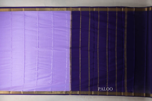 Lavender Mysore Silk Saree paloo