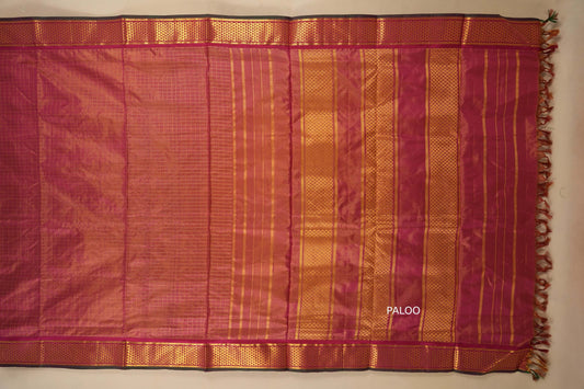 Tissue checks Ten yards silk saree by Shreenivas silks PSSR017977