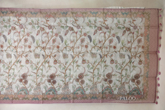 Multi Color Organza Silk Saree paloo