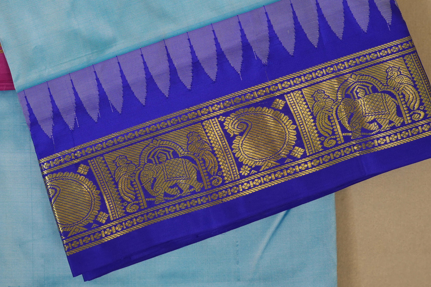 Temple borders ten yards madisar silk saree