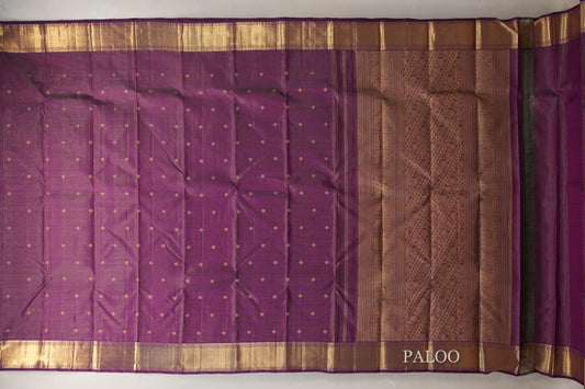 Dark Magenta Vintage Heirloom Kanjivaram Silk Saree by Shreenivas Silks PSSR019034