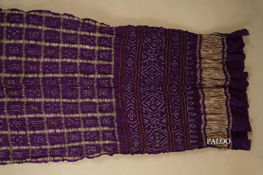 gaji silk bandhani saree paloo