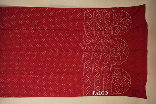 mulberry silk bandhani saree paloo