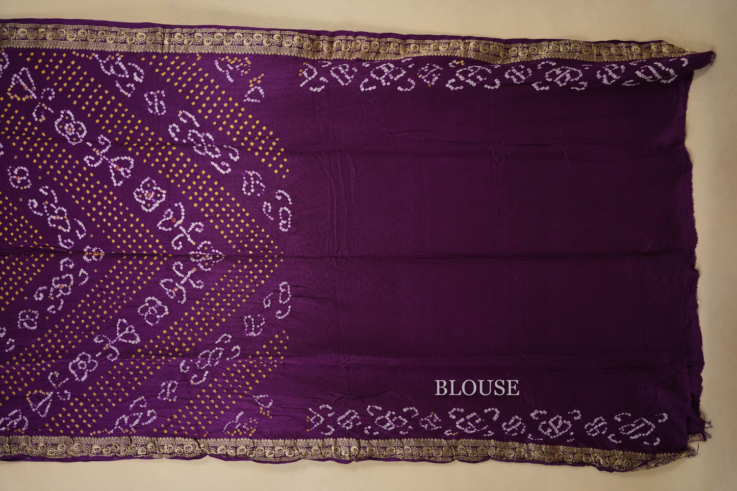 gaji silk bandhani saree blouse