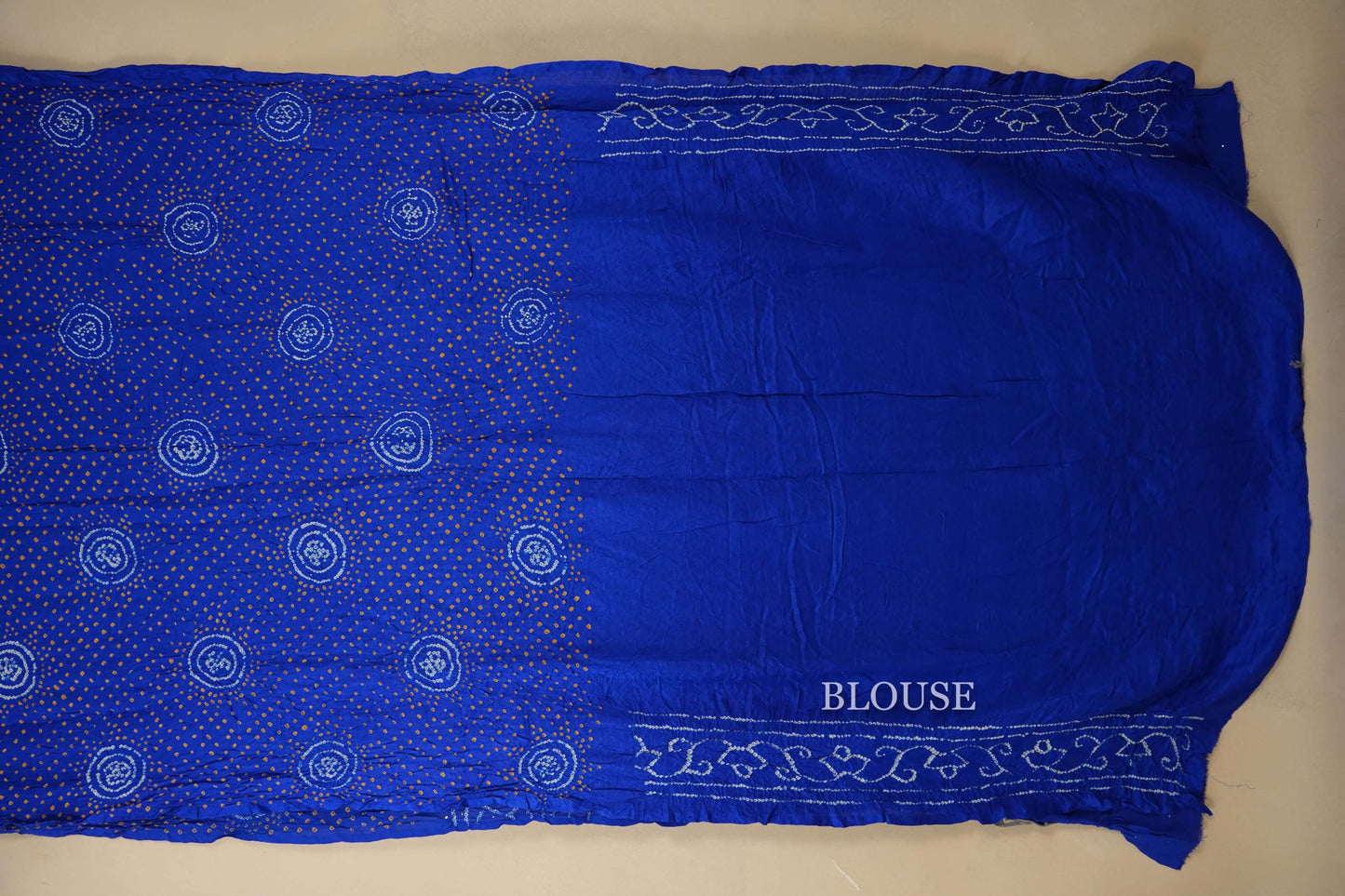 gaji silk bandhani saree blouse