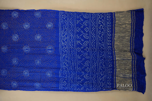 gaji silk bandhani saree paloo