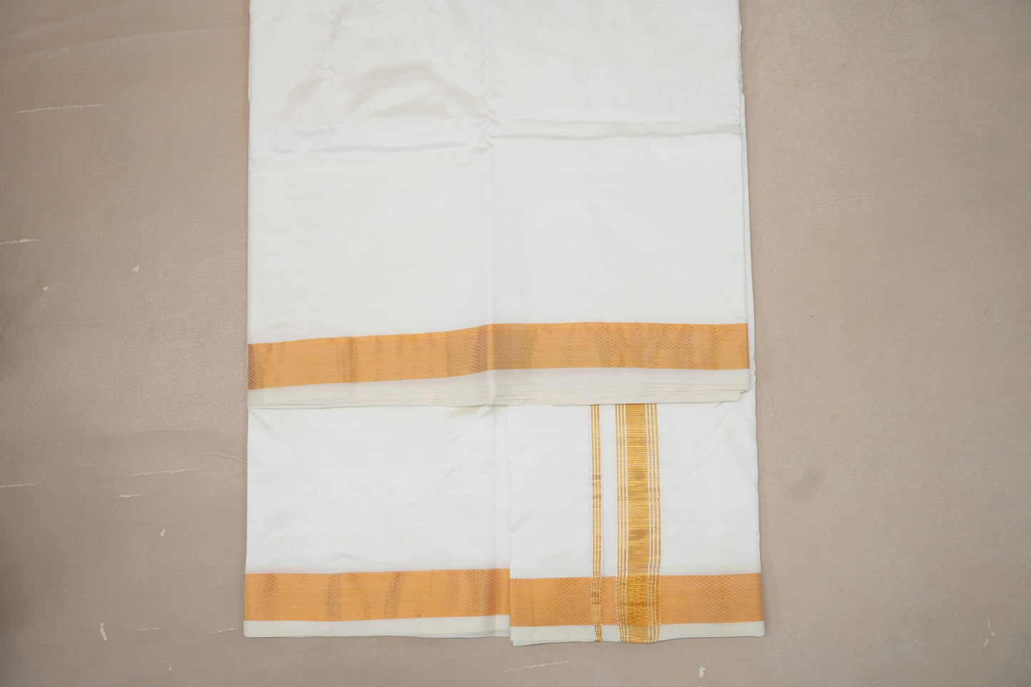 10 Mulam Silk Dhoti with 6 Mulam Angavastram for Wedding by Shreenivas Silks PSSR01DH069
