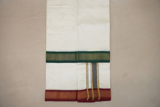 8 Mulam Silk Dhoti for Wedding by Shreenivas Silks PSSR01DH076