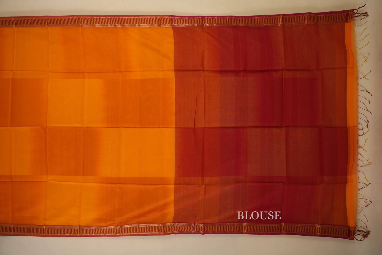 Mustard Maheshwari Silk Cotton Saree by Shreenivas Silks PSSR018024 - Parisera