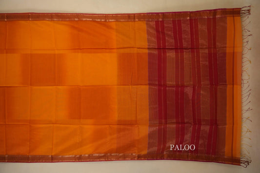Mustard Maheshwari Silk Cotton Saree by Shreenivas Silks PSSR018024 - Parisera
