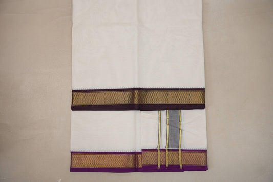 9 Mulam Cotton Muhurtham Dhoti with 5 Mulam Angavastram by Shreenivas Silks PSSR01DH096