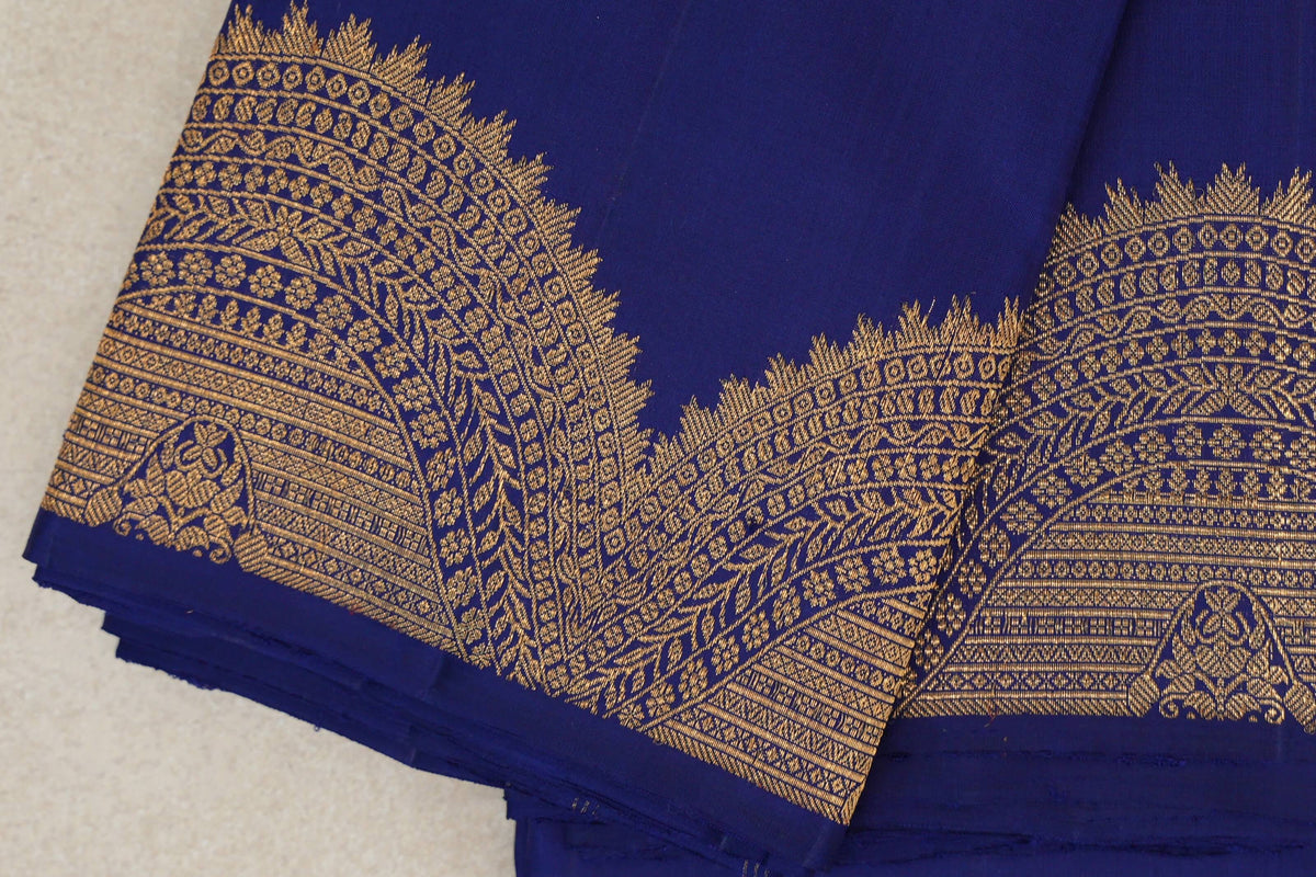 Royal Blue Vintage Kanjivaram Silk Sareeborder zoom