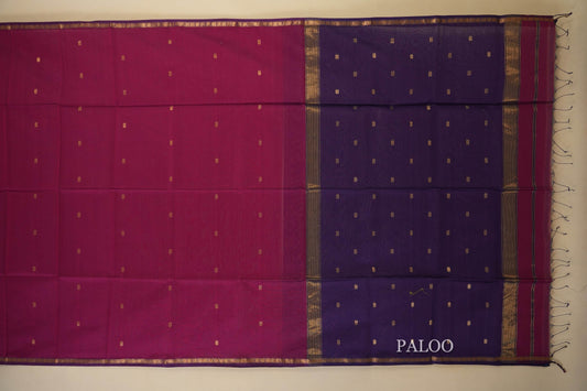 Magenta Maheshwari Silk Cotton Saree by Shreenivas Silks PSSR018032 - Parisera