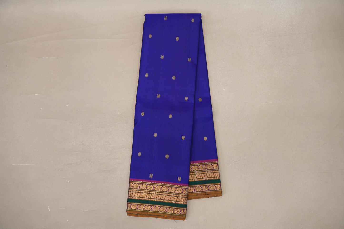 Bright Royal blue Vintage Kanjivaram Silk Saree by Shreenivas Silks PSSR019055