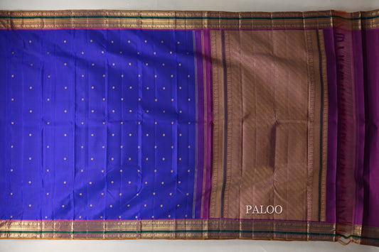 Bright Royal blue Vintage Kanjivaram Silk Saree by Shreenivas Silks PSSR019055