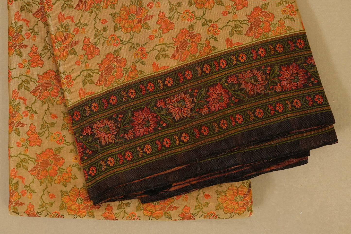 Beige Banarasi Silk saree by Shreenivas Silk PSSR018039 - Parisera