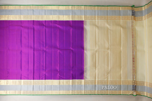 Dual Tone Pink and Blue Vintage Kanjivaram Silk Saree by Shreenivas Silks PSSR019061