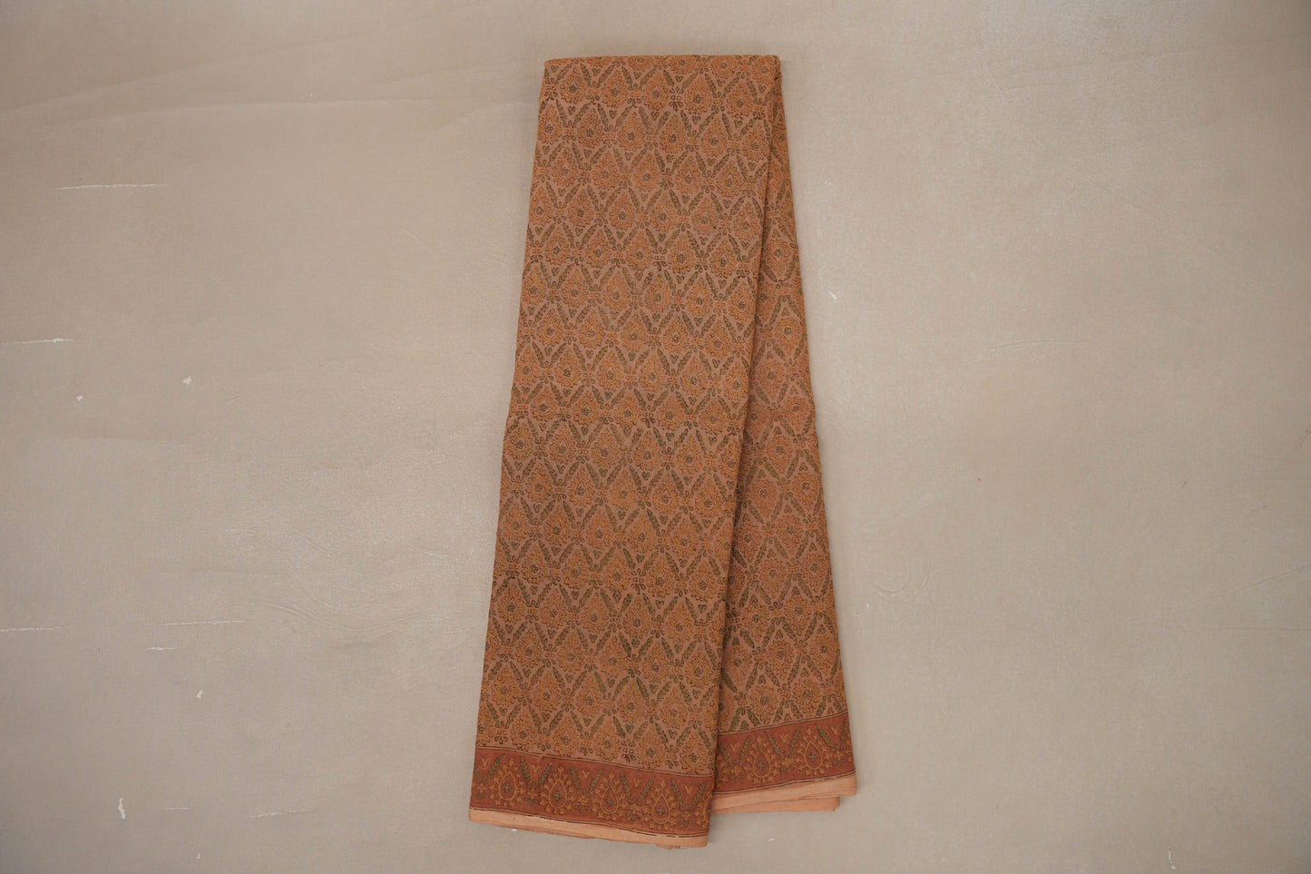 Rust orange Cotton Saree by Inheritance India PSSW290130
