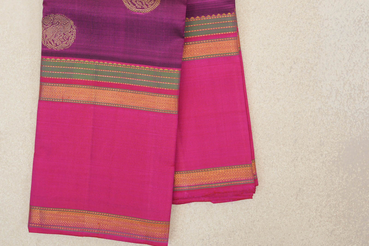 Deep Magenta Vintage Kanjivaram Silk Saree border