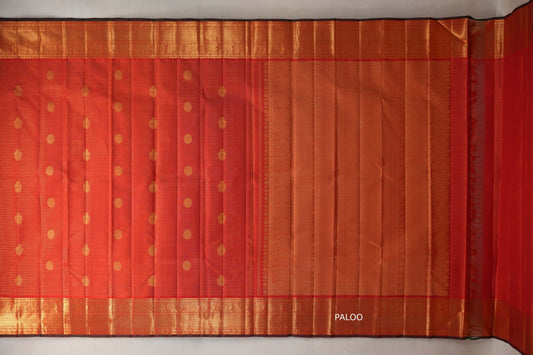 Bright Red Vintage Kanjivaram Silk Saree by Shreenivas Silks PSSR019095