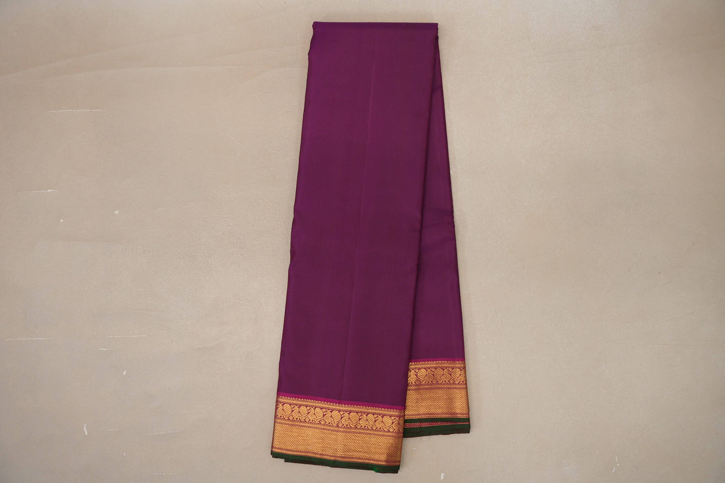 Deep plum purple Vintage Kanjivaram Silk Saree by Shreenivas Silks PSSR019101
