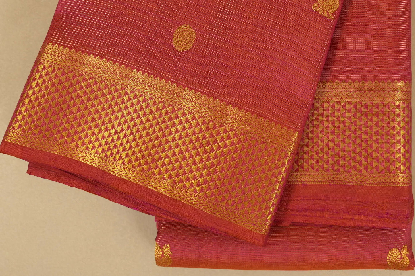 Rust Zari Vaira Oosi Kanjivaram Silk Saree by Shreenivas Silks PSSR018082