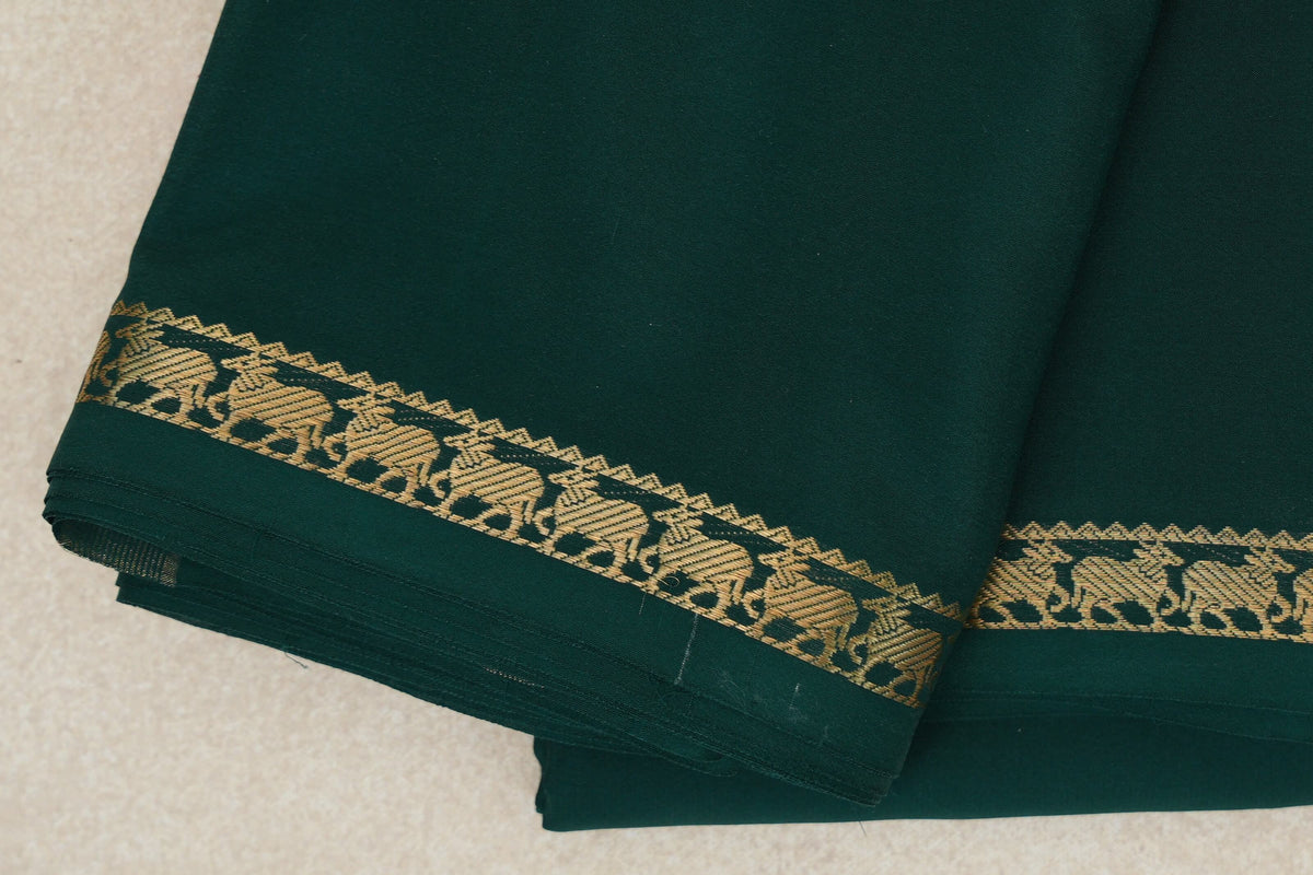 Dark Bottle Green Mysore Silk Saree by Shreenivas Silks PSSR0110236