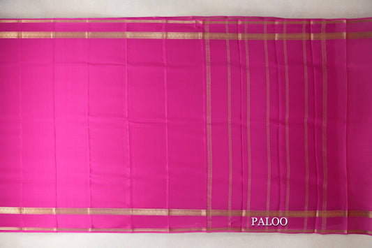 Bright Magenta Pink Mysore Silk Saree by Shreenivas Silks paloo