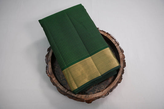 Checked kanchipuram silk saree