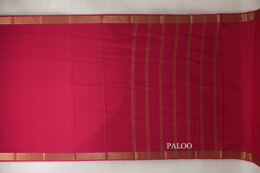 Deep Pink Mysore Silk Saree by Shreenivas Silks paloo