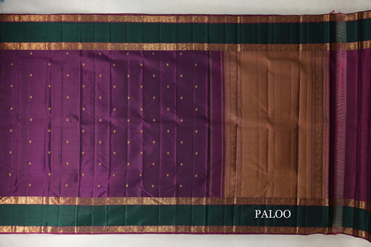 Deep Magenta Vintage Kanjivaram Silk Saree paloo