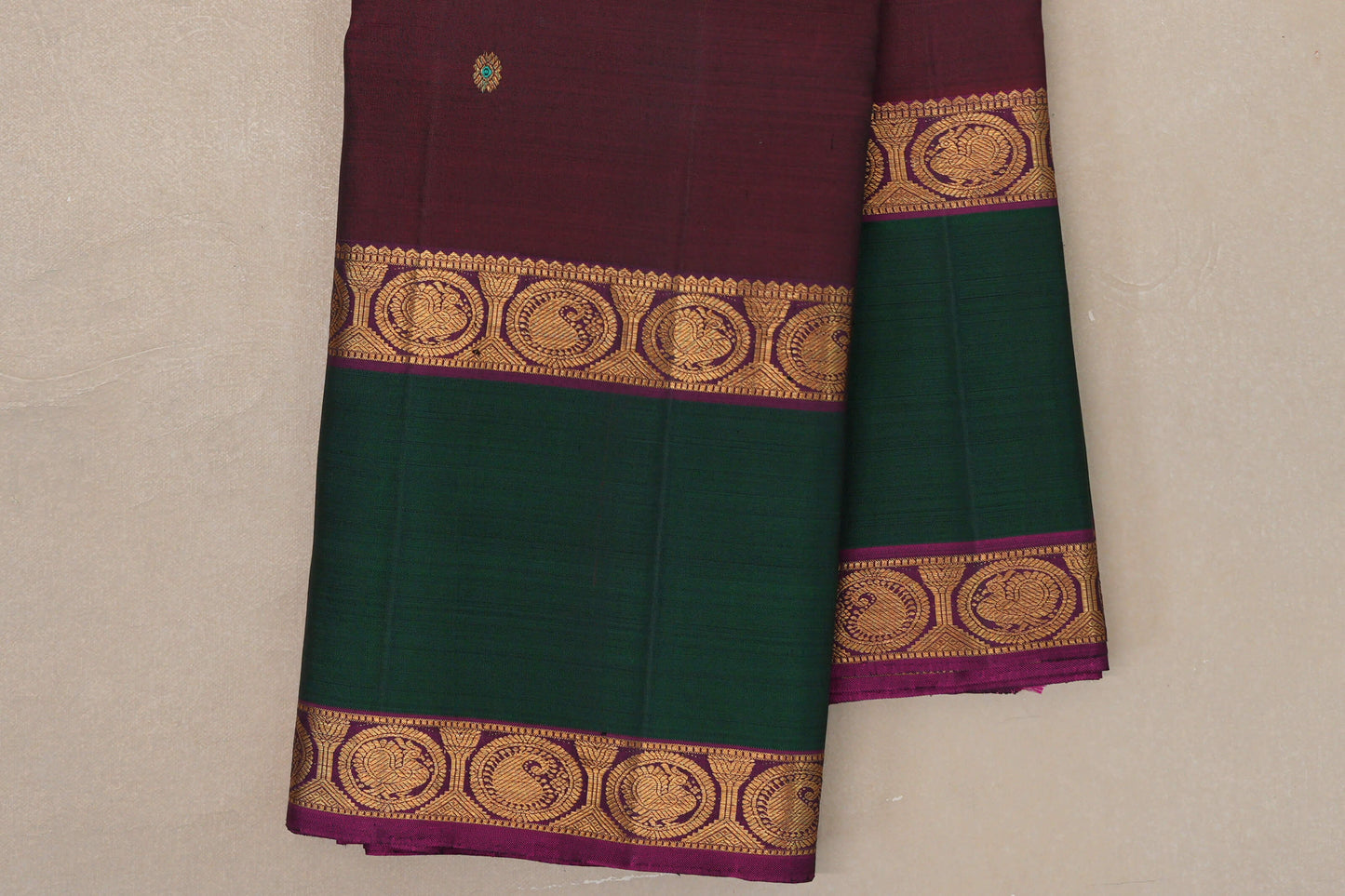 Reddish Maroon Vintage Kanjivaram Silk Saree by Shreenivas Silks PSSR019184