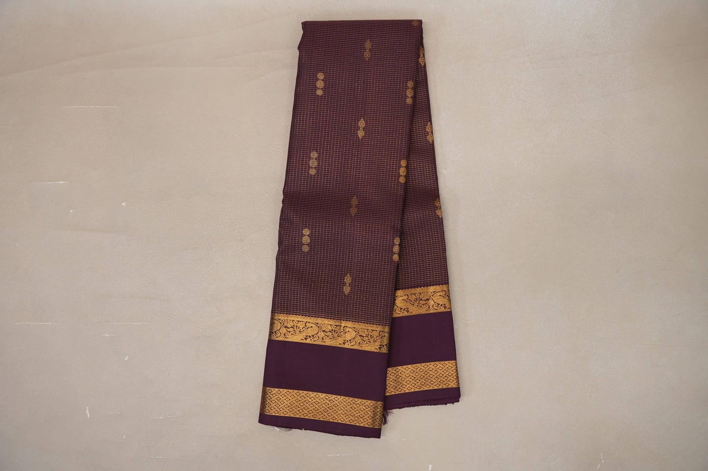 Deep Plum Vintage Kanjivaram Silk Saree by Shreenivas Silks PSSR019197