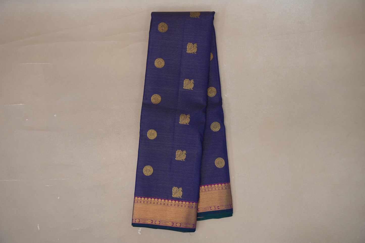 Indigo Violet Vintage Kanjivaram Silk Saree by Shreenivas Silks PSSR019198