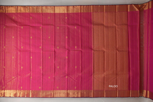 Orangish Pink Vintage Kanjivaram Silk Saree by Shreenivas Silks PSSR019199