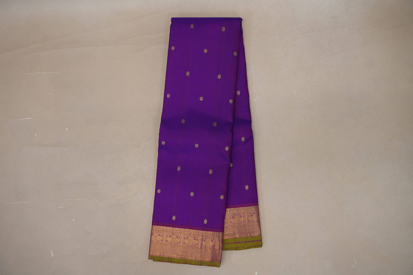 Dual Tone of Royal Blue and Purple Vintage Kanjivaram Silk Saree by Shreenivas Silks PSSR019205