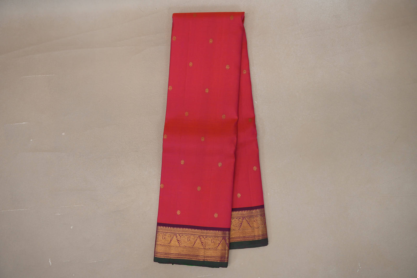 Orangish Pink Vintage Kanjivaram Silk Saree by Shreenivas Silks PSSR019206