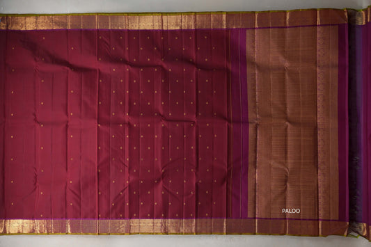 Deep Maroon with deep magenta Vintage Kanjivaram Silk Saree by Shreenivas Silks PSSR019208