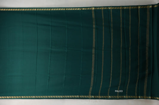 Deep Bottle Green Mysore Silk Saree by Shreenivas Silks PSSR019220