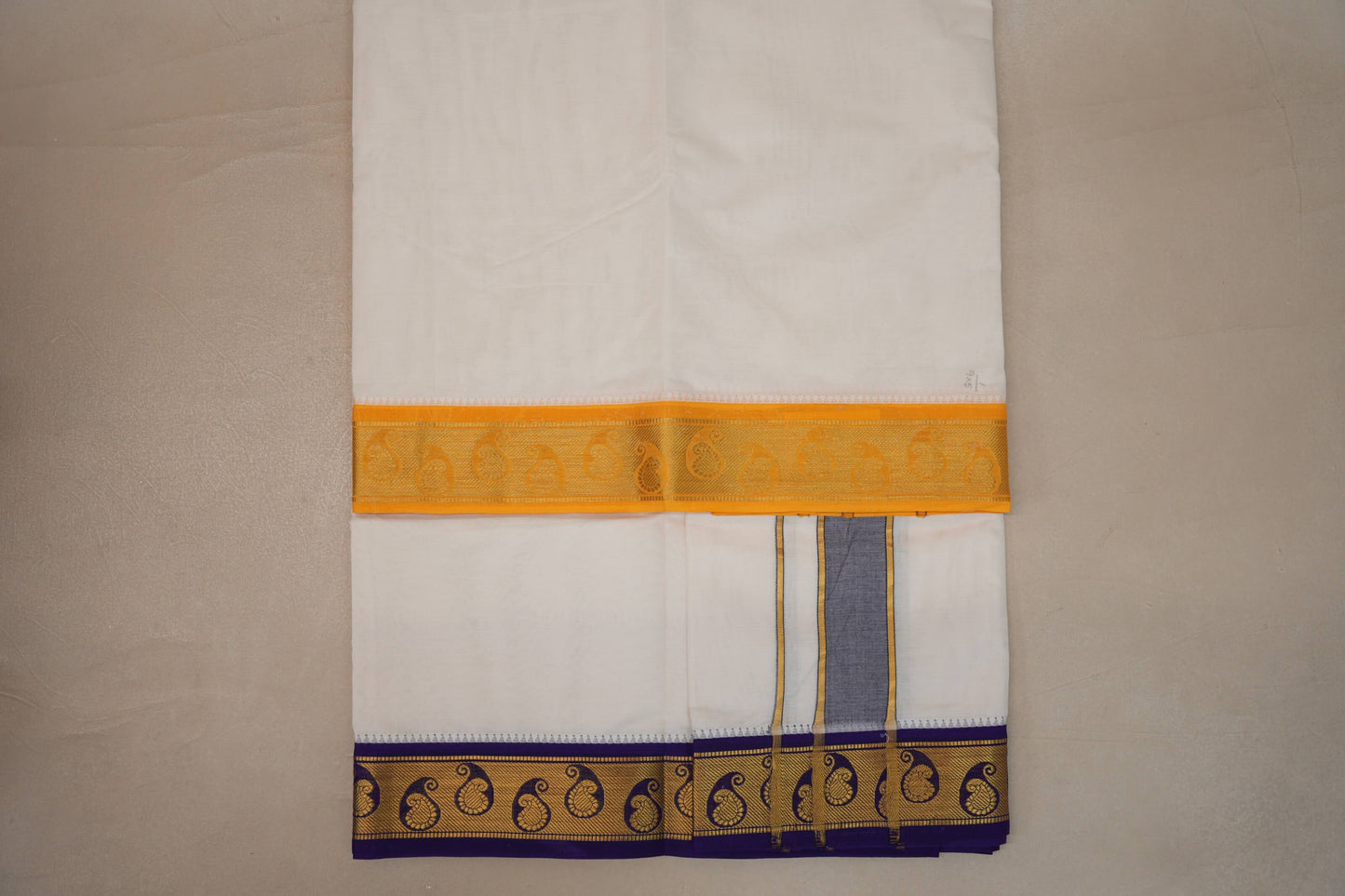 9 Mulam Cotton Muhurtham Dhoti with 5 Mulam Angavastram by Shreenivas Silks PSSR01DH113