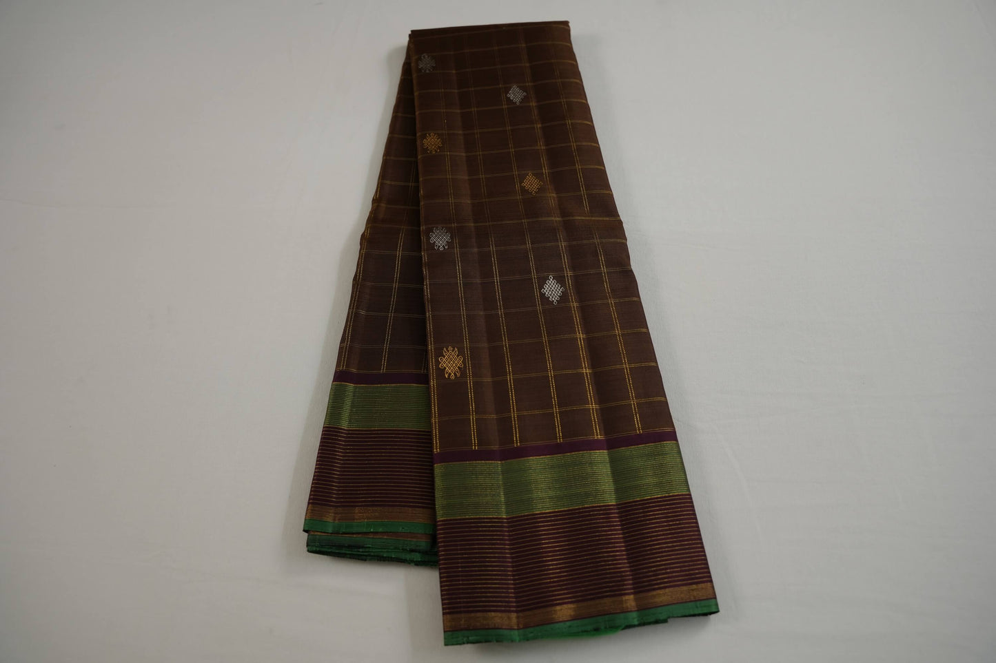 Checked kanchipuram silk saree