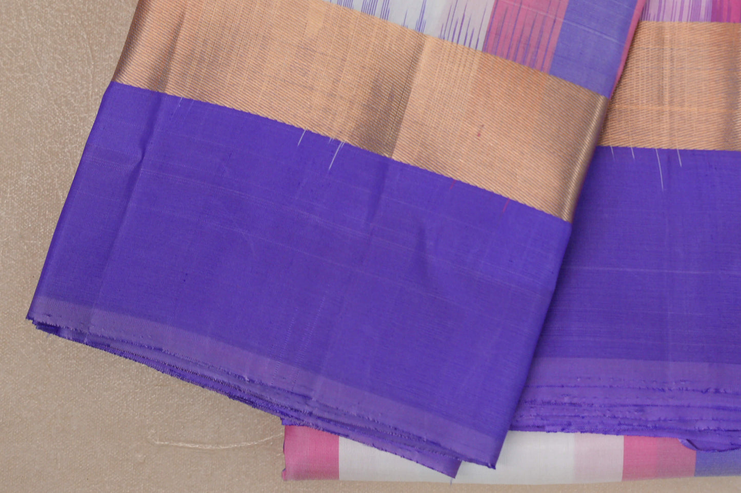 Multi Color Checks Light Weight Kanjivaram Silk Saree border