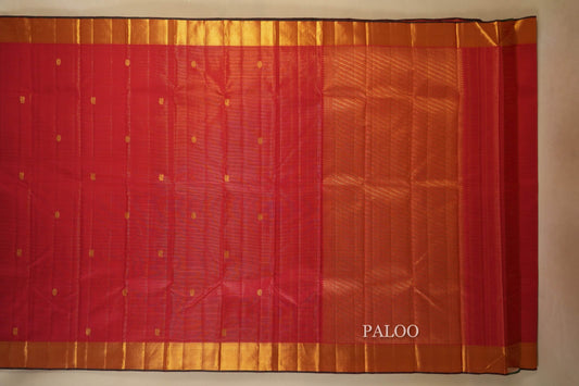 Red Vintage Kanjivaram Silk Saree Paloo