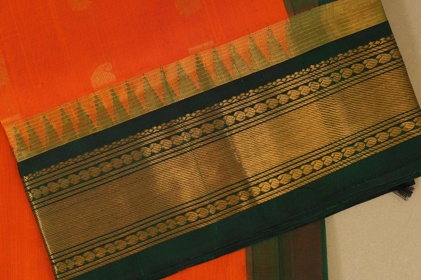 Orange Silk Cotton Saree Border zoom